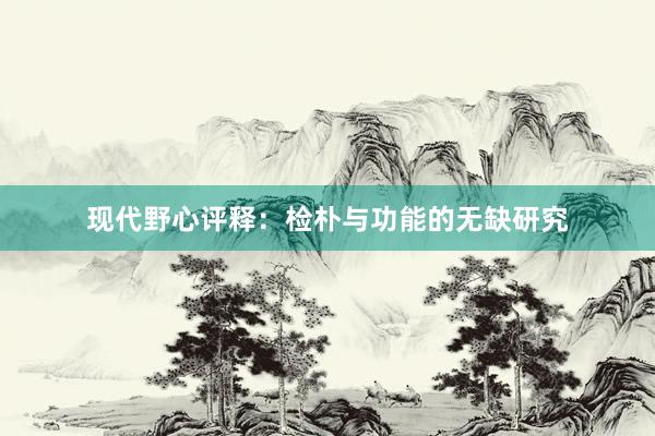 现代野心评释：检朴与功能的无缺研究